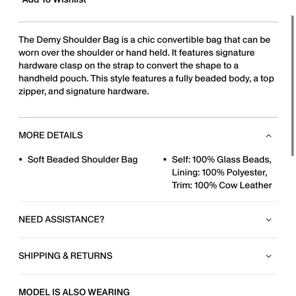 NWT • Demy beaded shoulder bag in meadow - Picture 7 of 8